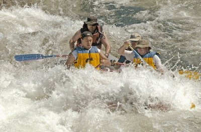 Through a seat full of water!