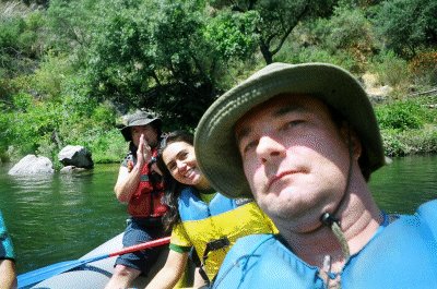 Approaching Troublemaker Rapids, John prays, Jane smiles and I hold the camera steady…