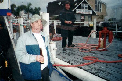 Drinking a “refueling” beer.