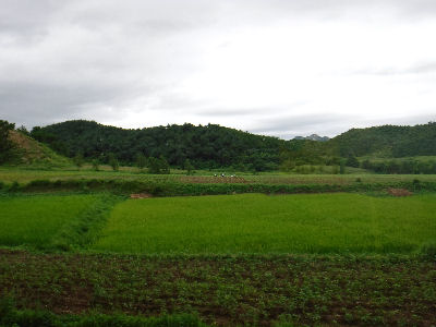 Driving from Kaesong to King Kongmin's tomb.