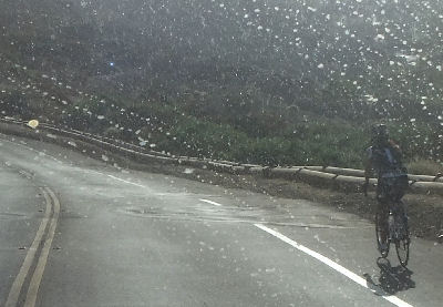 A bicyclist in Palos Verdes