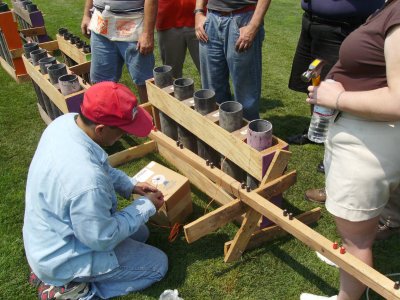 Pyro Norm instructs us on how to wire the mortars.