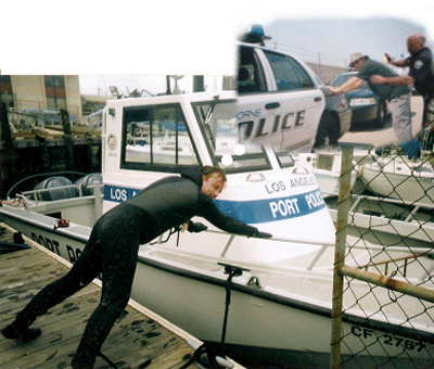 I thought to myself, Police cars are more comfortable than Police boats.