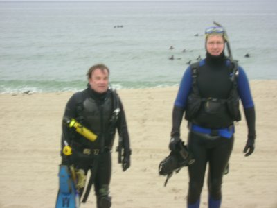 Me and Nick emerge from the deep.