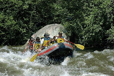 Shooting the rapids on the Kern River.