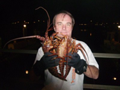 Me with my stash of lobsters.