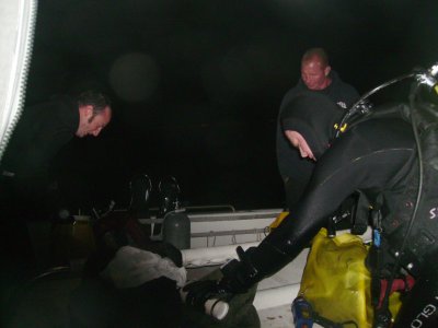 Divers gear up on The Island Diver