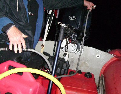 Clearing the fuel line.