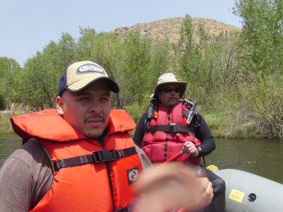 Jose and John at the back of the boat.