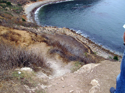 The trail down Christmas Tree Cove.