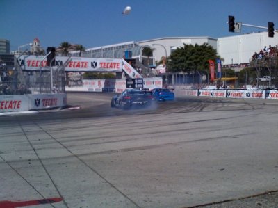 Drifting race at the Long Beach Grand Prix