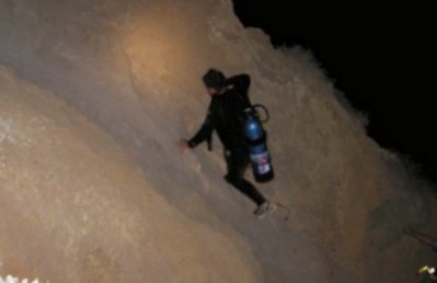 Rock climbing with SCUBA gear